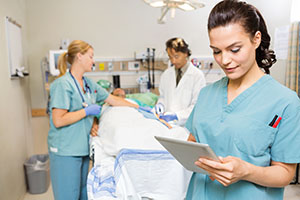 Nurses on a clinical ward